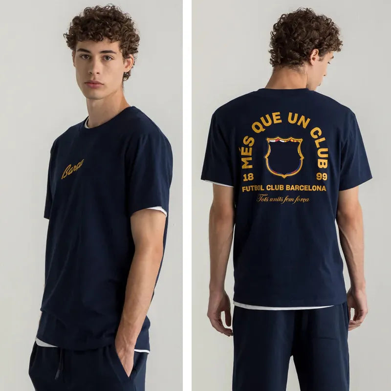 Barcelona Barcelona Style Short-sleeved T-shirt, Suitable for Both Men and Women. Comfortable Round-neck T-shirt As A Fan Gift.
