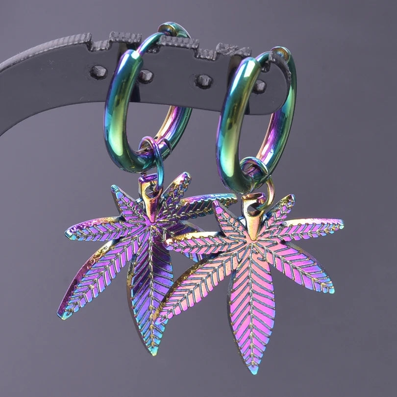 Multistyle Rainbow Ear Jewelry Stainless Steel Hoops Fashion Alloy Heart Wings  Witch Hat Foot Sun Charm Earrings For Women Men