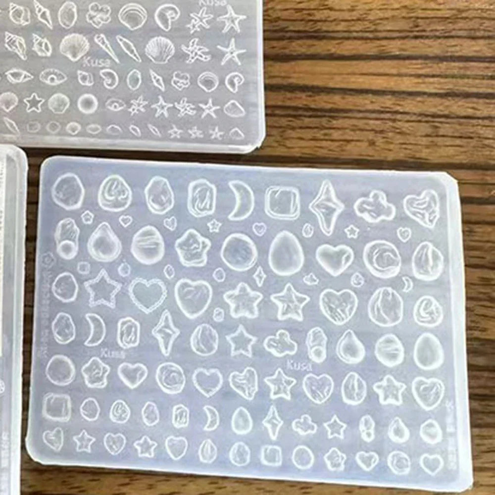 Ocean Themed Silicone Nail Art Mold Baroque Pearl Love Summer Beach Shell Conch Starfish Pattern 3D Carving Template Mold