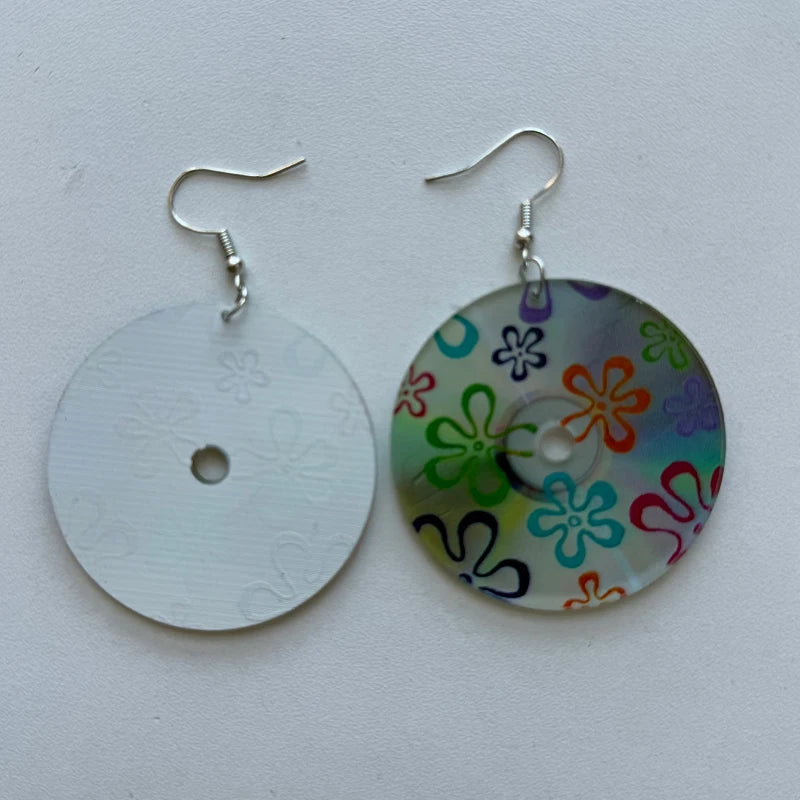 Egirl Fashion Disc YinYang Alien Earring for Women Fashion Goth Accessories Colorful Flower Earrings 90s Aesthetic Charm Jewelry