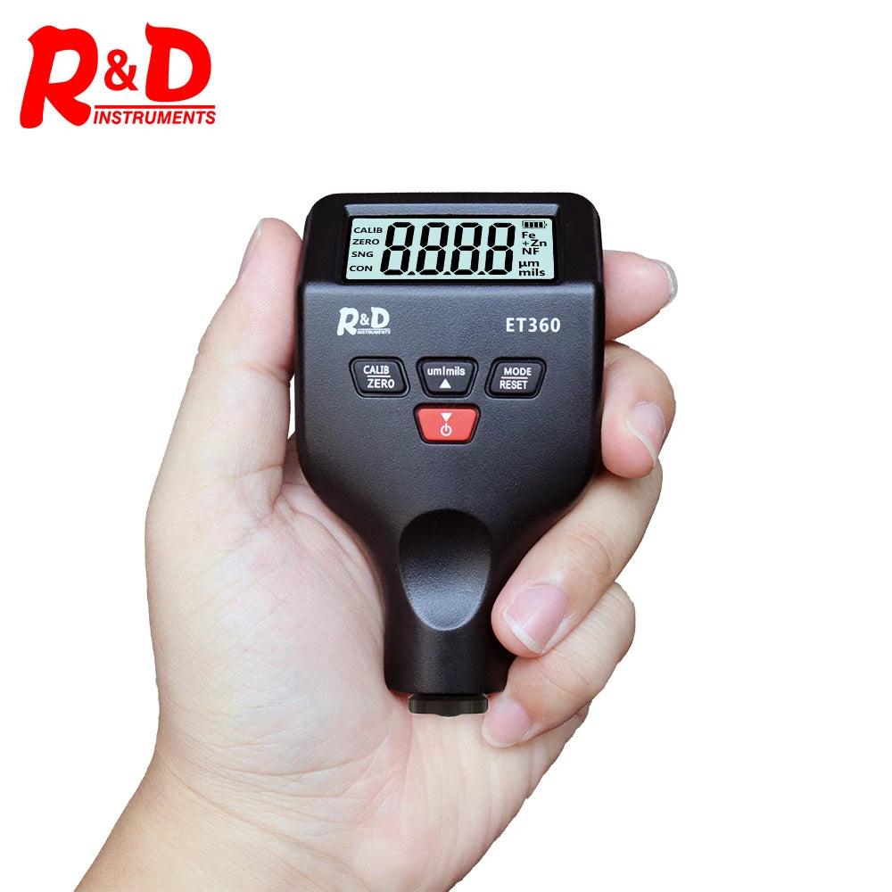 R&D ET360 Magnetic Thickness Gauge for Cars Mini Tester Measuring Instruments 0-1500um Car Paint Thickness Gauge Automotive Tester
