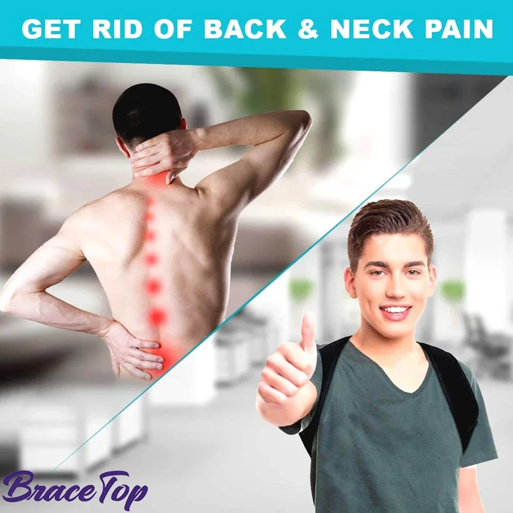 Adjustable Back Shoulder Posture Corrector Belt Clavicle Spine Pain Relief Support Reshape Your Body Home Office Back Neck Brace