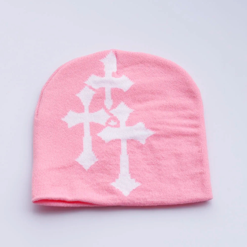 New Cartoon cross Beanies Hat Men Winter Autunm Warm Knitted Bonnet Cap Soft Wool Skullies Beanies Caps Boys Gifts