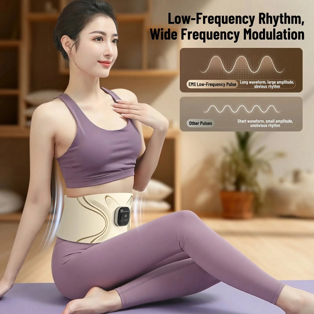 New Electric Abdominal Massager with 4 Temperature Settings and Pulse Massage Function for Fat Burning and Weight Loss Vibrator
