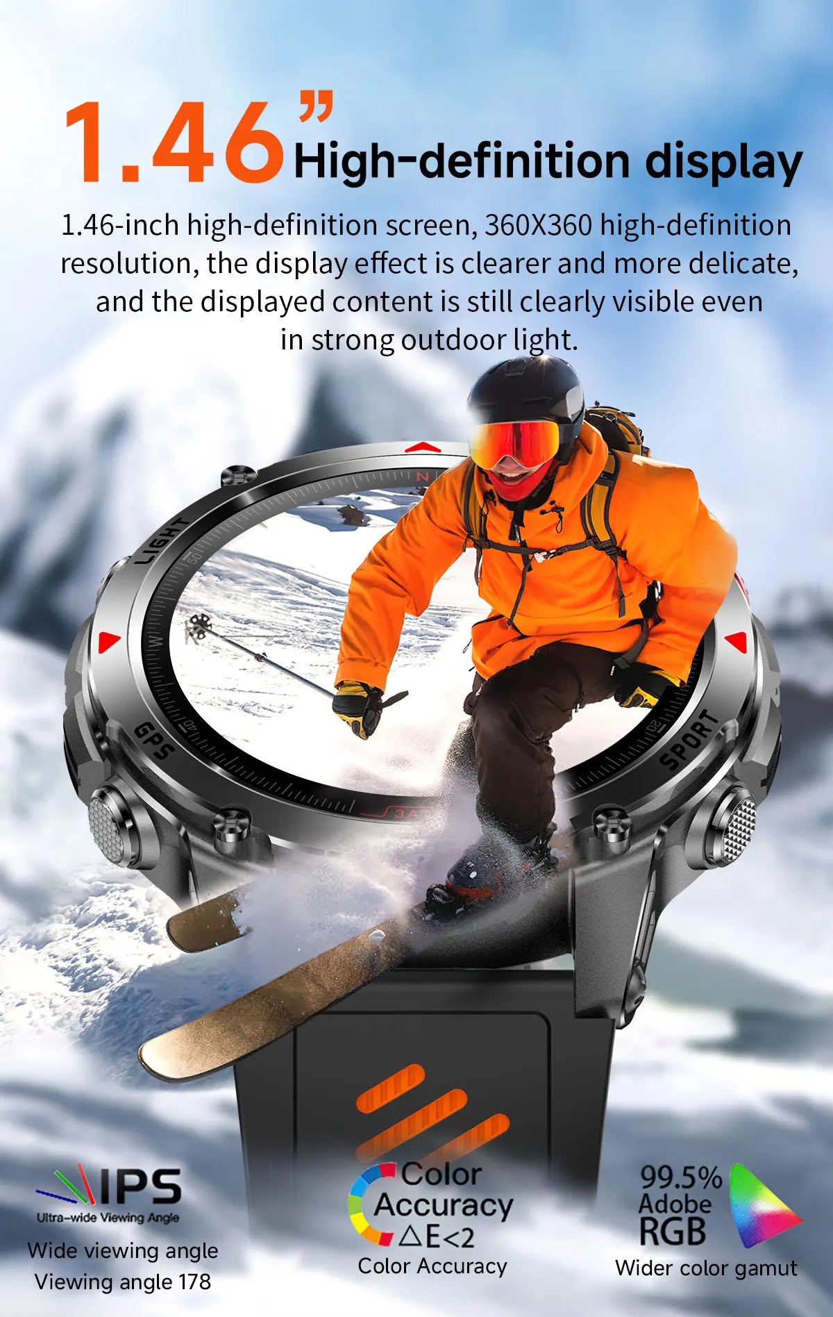 2025 New Military Bluetooth Call Smart Watch Built-in GPS Compass Barometric Altimeter 3ATM Waterproof Sports Smartwatches Men