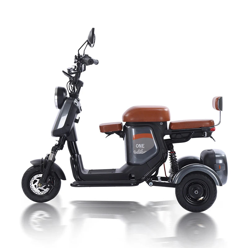 800W 3 Wheeled Electric Bicycle Family Use Electric Tricycle Bike 3 Wheel Ebike for Adults