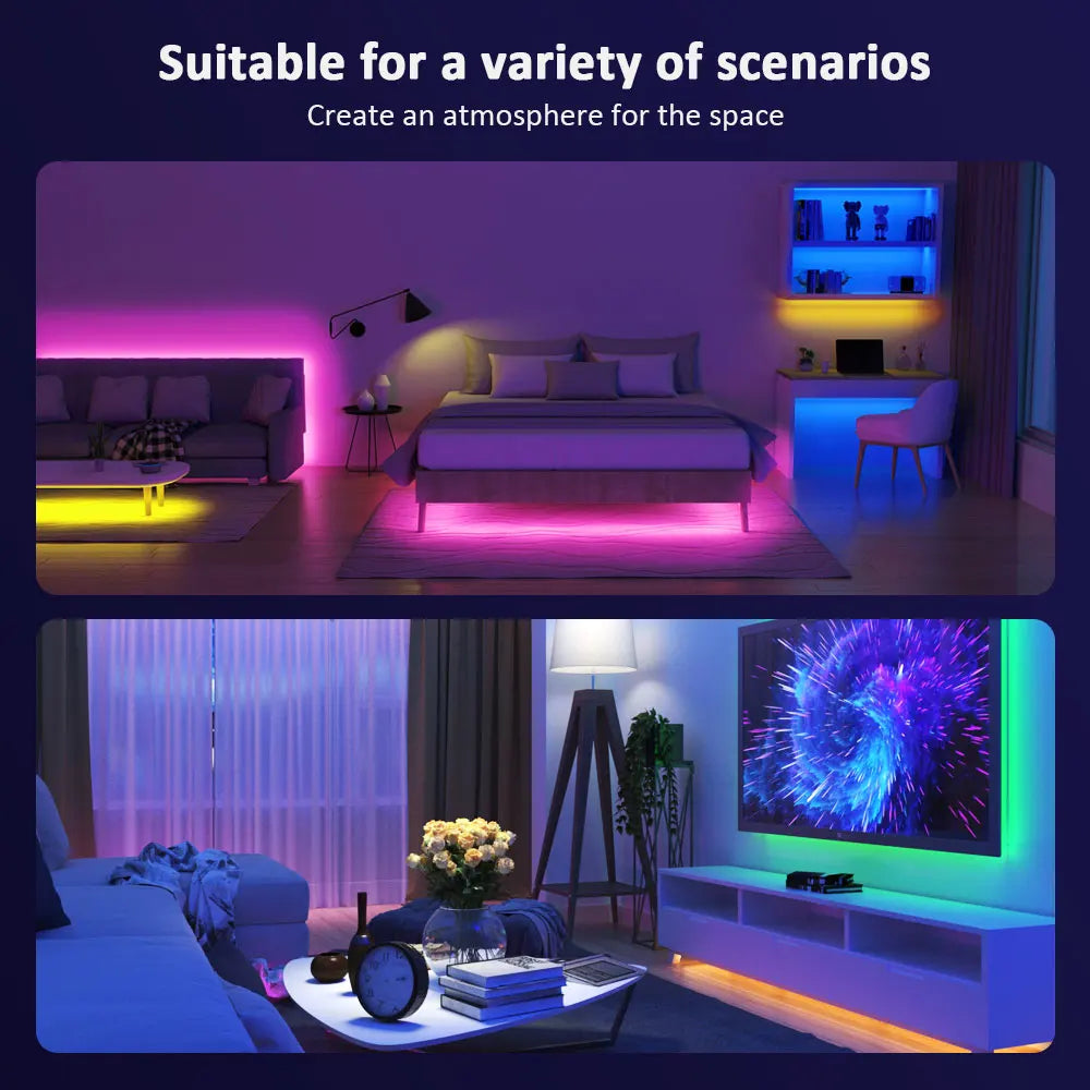 LED Strip Lights RGB 3535, 5V 1M-30M, 16 million colors, RGB, LED Strip Lighting Music Sync, Color Changing for Party Home