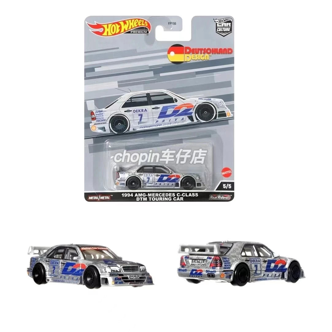 New Hot Wheels Premium 1:64 AMG Mercedes C-Class DTM Touring Metal Car Model Deutschland Design Culture Fans Collectible Toy Car