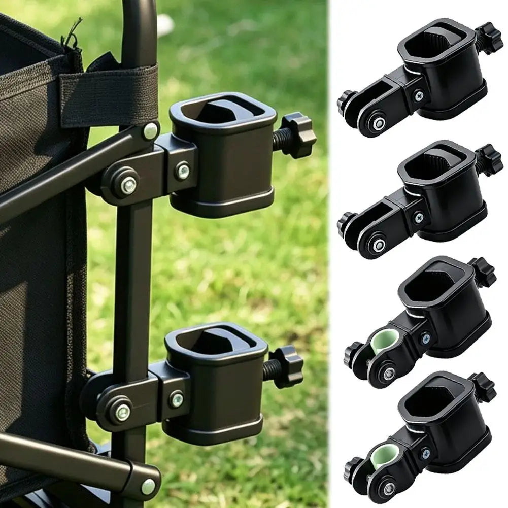 Dual Clamp Wagon Umbrella Holder Universal Camping Folding Cart Parasol Mount Bracket Stable Sun Shade Fixing Accessories