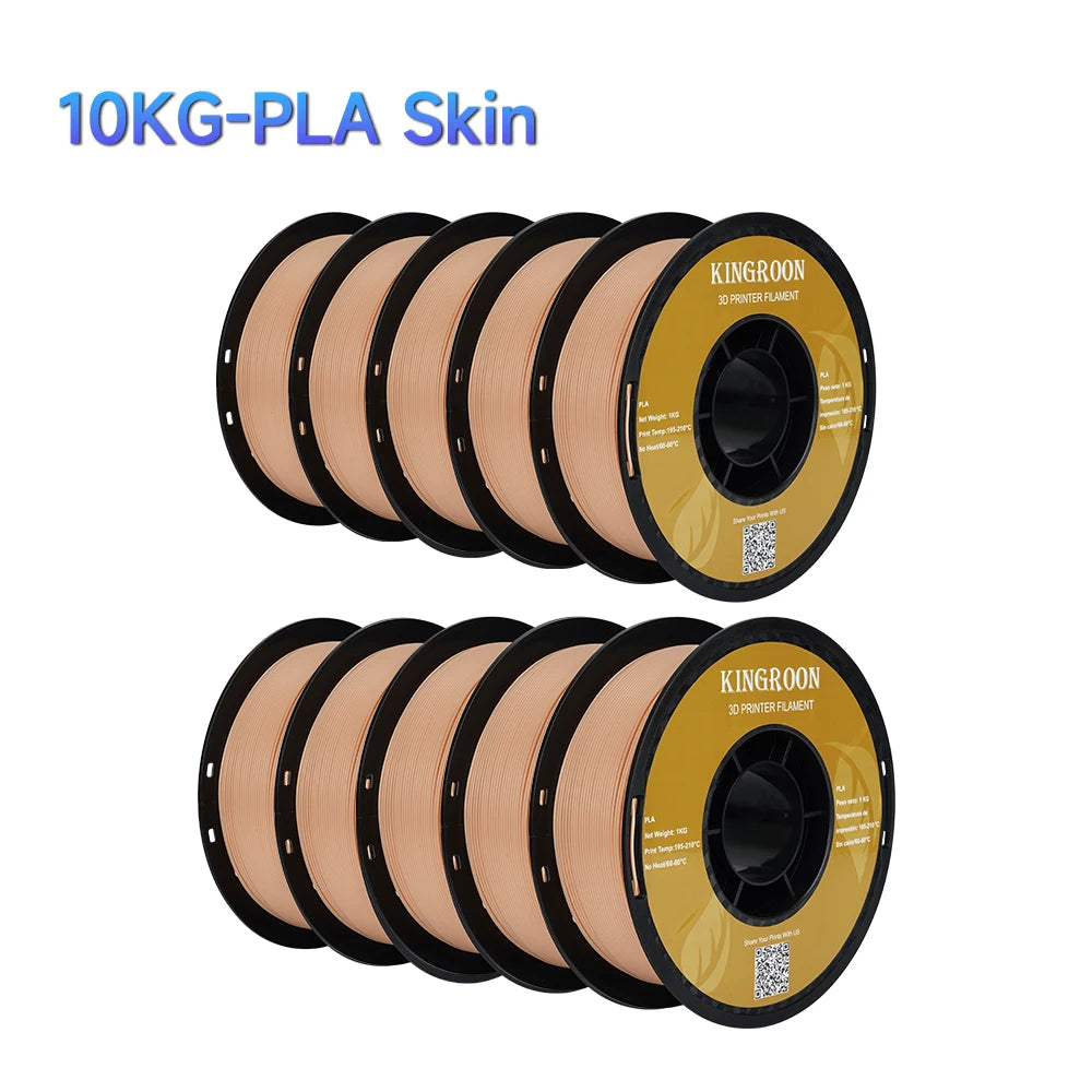 KINGROON 10kg MIX PLA Filament 1.75mm Spool Wire Plastic For 3D Printer Material +/-0.02MM Vacuum Packaging 3D Printing Filament