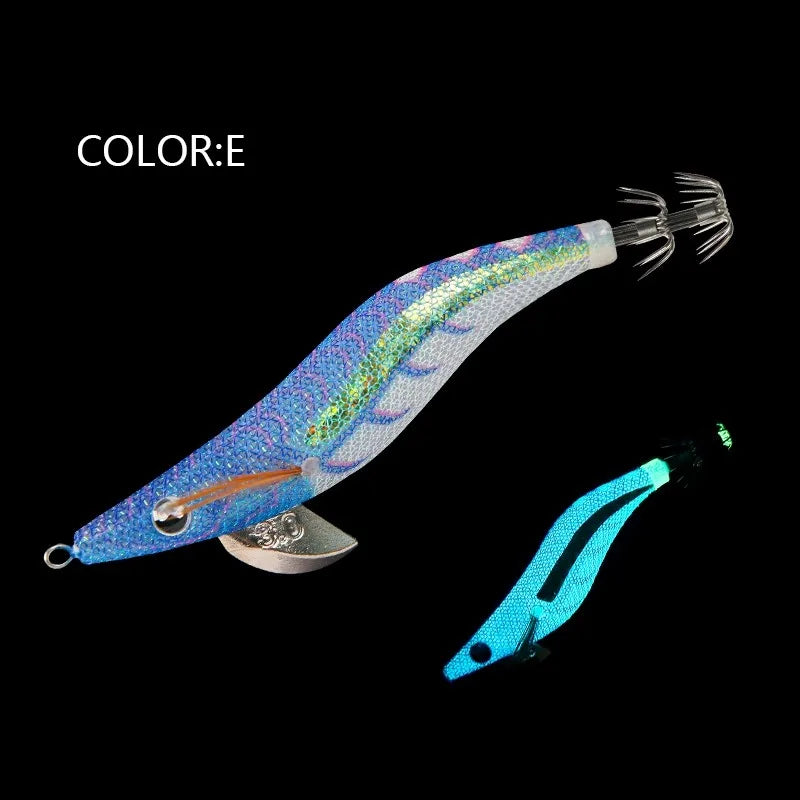 1pc 2.5#3.0#3.5# Glow Sea Fishing Lure Luminous Shrimp Squid Jigs Set Artificial Cuttlefish Octopus Winter Fishing
