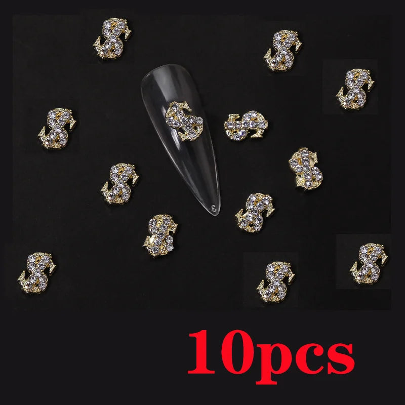 1 Bag Random Luxury Nail Art Dangle Jewelry  (Heart Bowknot)  Mixed Style 3D Nail Art Charms Tassel Design Alloy Nail Art Dangle