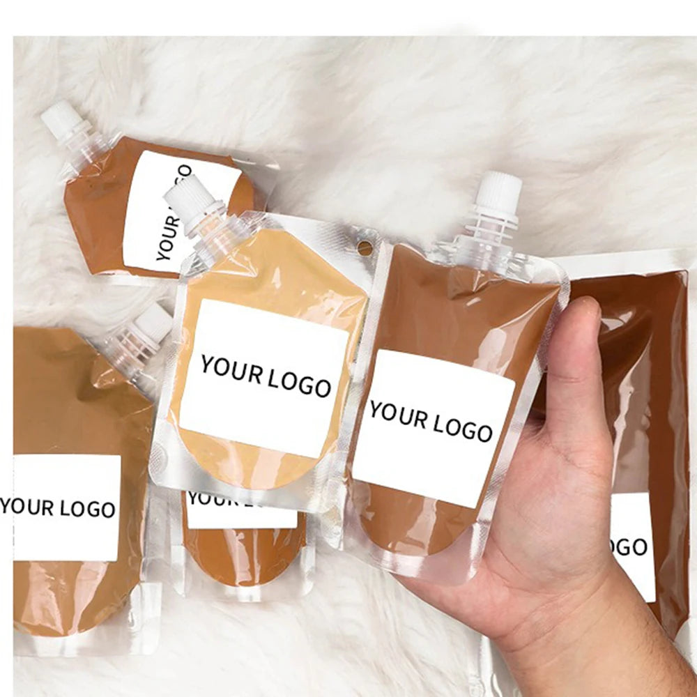 24 Color Matte Liquid Foundation Private Label Long Lasting Semi-finished DIY Bagged Sweat-proof Custom Logo Makeup Wholesale