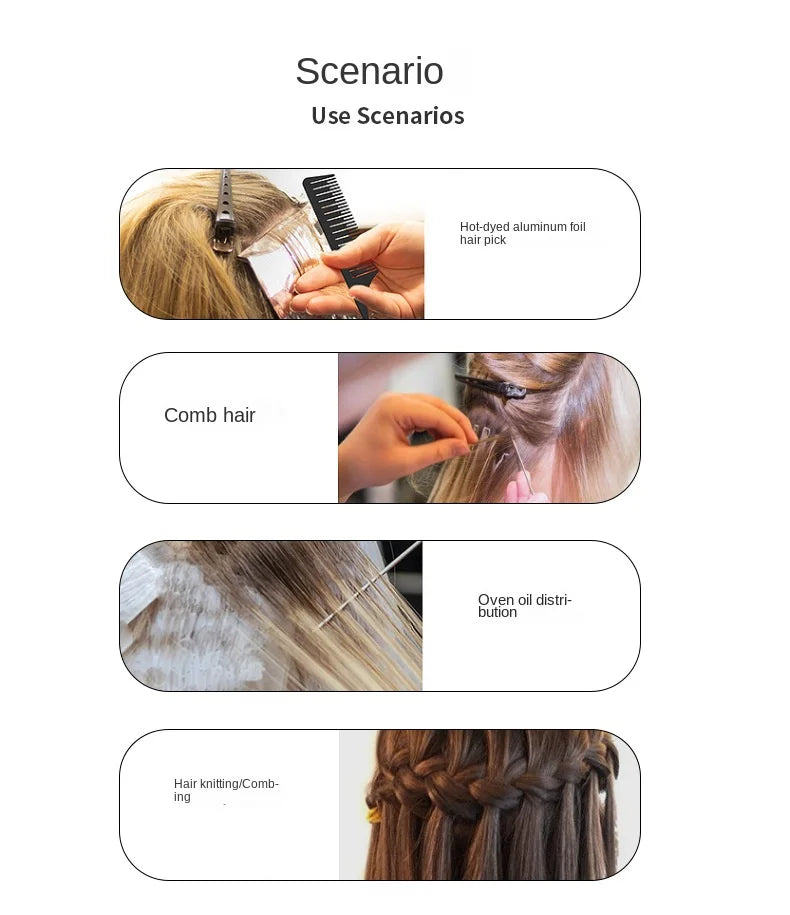 3pcs Hairbrush Hair Styling Combs Tailed Comb Set Coloring Dyeing Comb Salon Tool Sectioning Highlighting Weaving Cutting Comb
