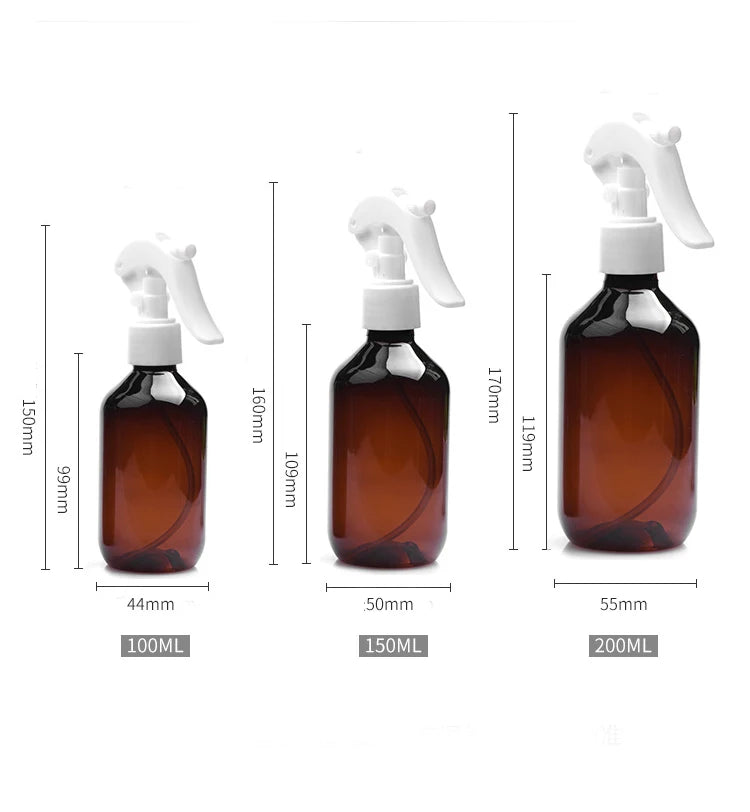 10/20/50pcs 100ml Green Plastic Bottle With Spray 150ml Brown Perfume Trigger Sprayer Refill Bottle 200ml PET Container HZ62001