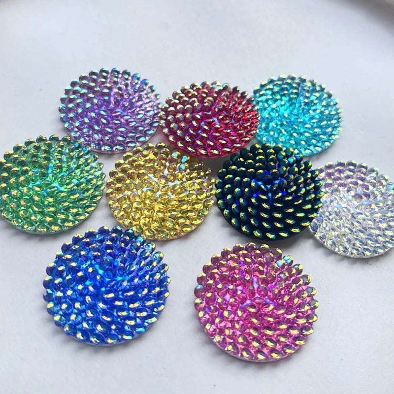 10pcs 30mm shiny round flowers Flat Back Rhinestone diy Jewelry Indigenous earrings for wedding decoration Handmade accessories