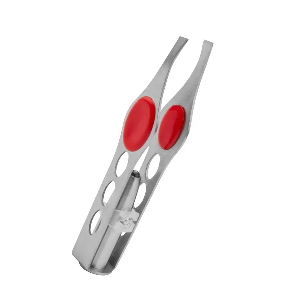 1pc Hot Sales Precision Portable Stainless Steel Button Cell Smart Design Eyebrow Hair Remove Tweezer with LED Light Makeup Tool