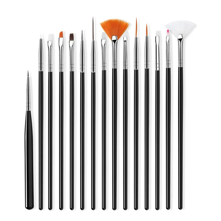 15/20Pcs Fine Detail Paint Brush Set Acrylic UV Gel Drawing Dotting Manicure Nail Art Design Tools Makeup Accessorie Gel Brush