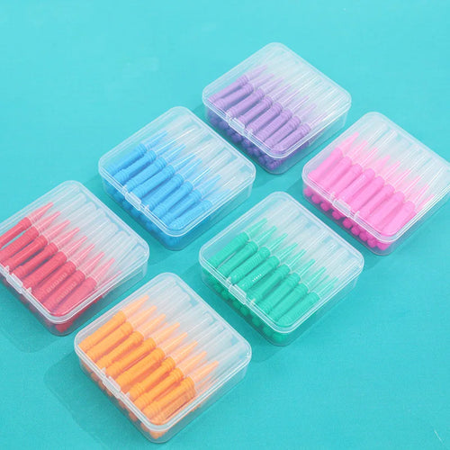 0.6-1.5mm Interdental Brushes Health Care Tooth Push-Pull Removes Food And Plaque Better Teeth Oral Hygiene Tool 30Pcs/ Box