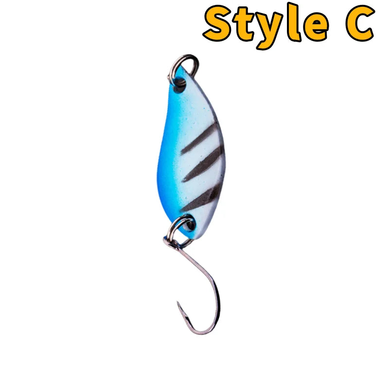 12-1PC Trout Bait Metal Spoon Fishing Lure Wobbler Casting Jigging Tackle Accessories Pesca Multi-color Long-casting Lure Bait