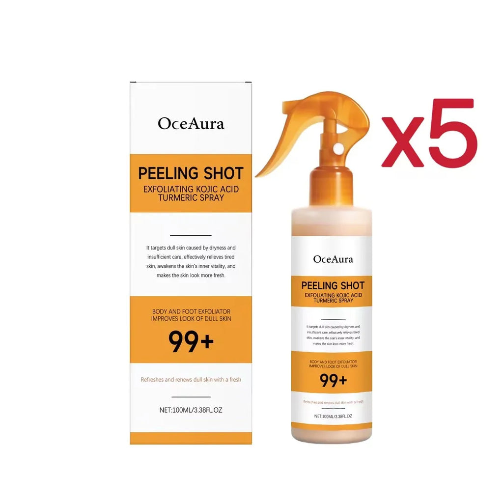 Exfoliating Peeling Spray Kojic Acid Turmeric Remove Dead Skin Brighten Complexion Smooth Skin Texture Gentle Exfoliating Spray