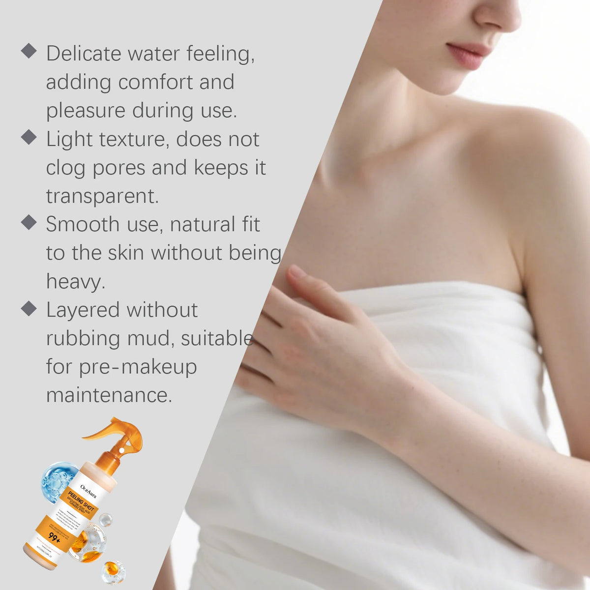 Exfoliating Peeling Spray Kojic Acid Turmeric Remove Dead Skin Brighten Complexion Smooth Skin Texture Gentle Exfoliating Spray