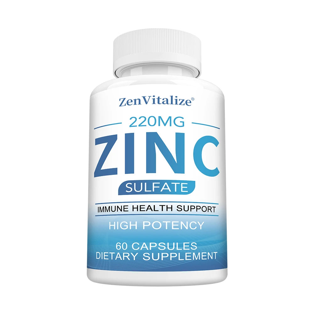 ZenVitalize Zinc 220Mg [High Potency] Supplement – Zinc Sulfate for Immune Support System