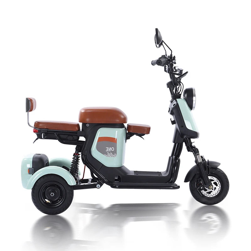 800W 3 Wheeled Electric Bicycle Family Use Electric Tricycle Bike 3 Wheel Ebike for Adults