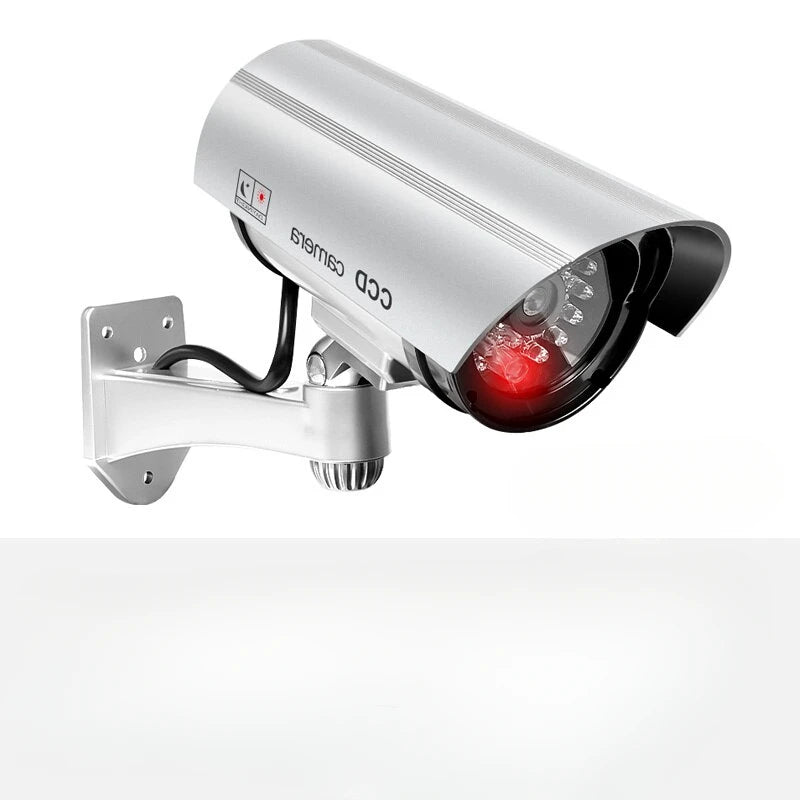 1PC Dummy Security Camera Watreproof Indoor Outdoor Fake CCTV Surveillance System, Red Flashing LED Lights, No Wiring Required
