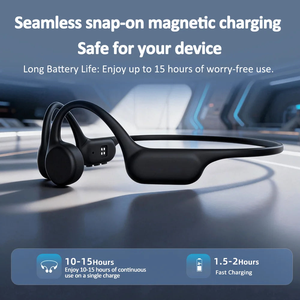 Open Ear Bone Conduction Hearing Aid Bluetooth Headphones for Deaf Multi Channel Rechargeable Hearing Aids