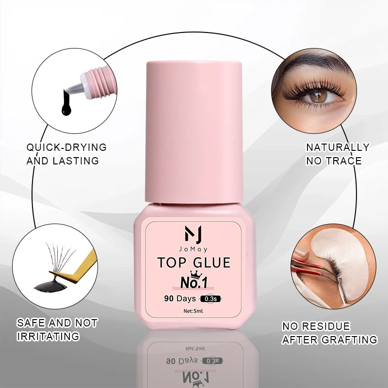 5ml Fast Drying Strong False Eye Lash Extension Glue Adhesive Retention 70-90days Low Smell Mink Eyelash Glue For Makeup