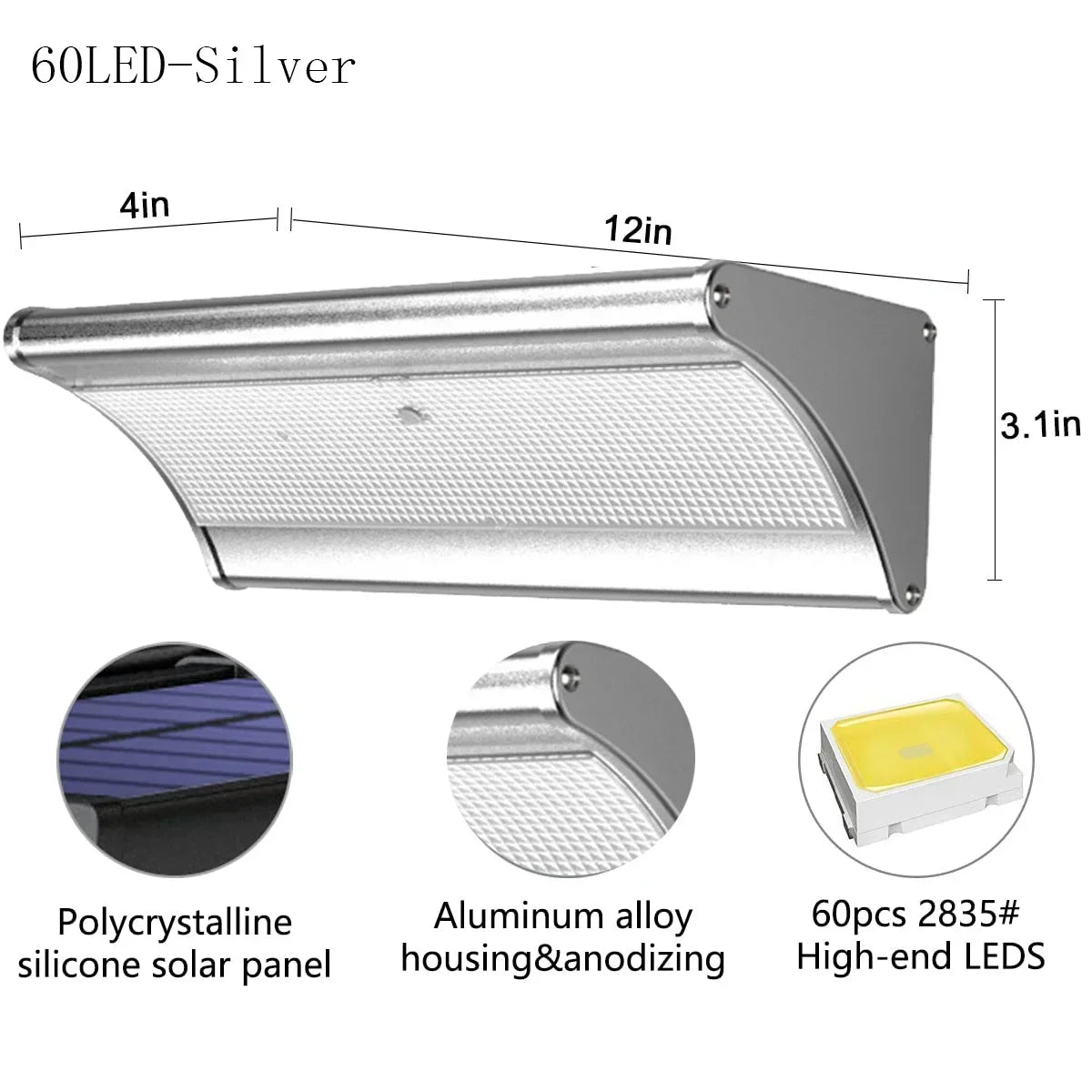 Outdoor Solar Wall LED Flood Lights with Radar Motion Sensor Waterproof Aluminum Shell Wall Lamp for Garden Lighting