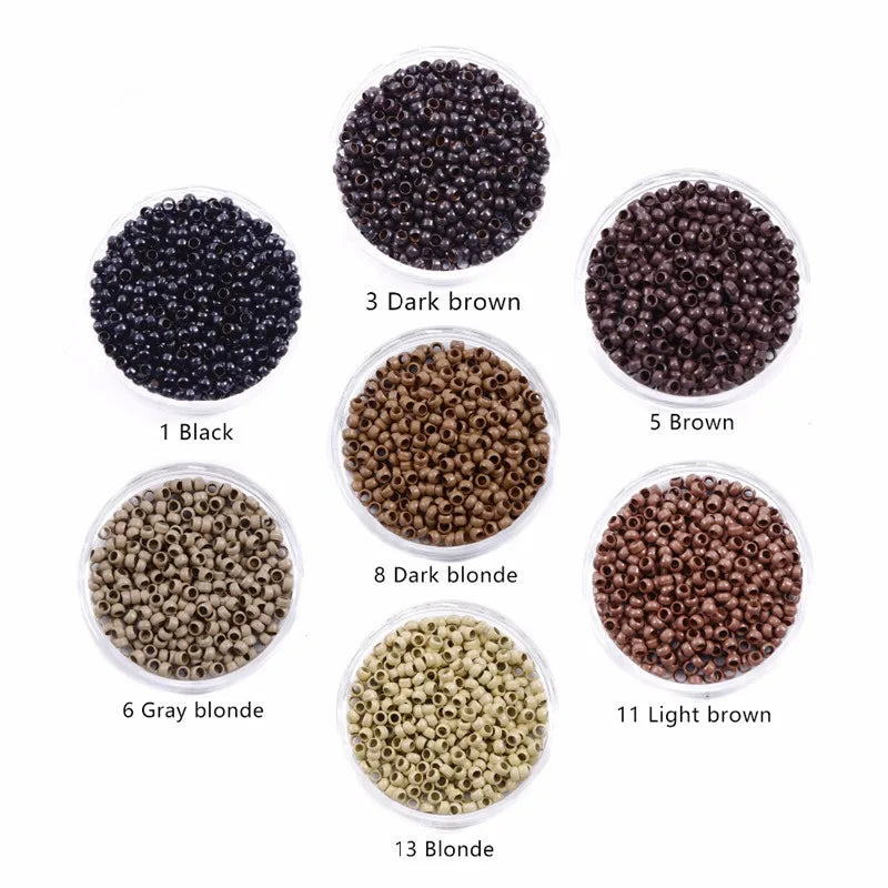 1000Pcs 3.0mm Nano Rings Micro Beads Non-Silicone Lining Copper Ring for Tip Hair Extensions and Tinsel Extensions