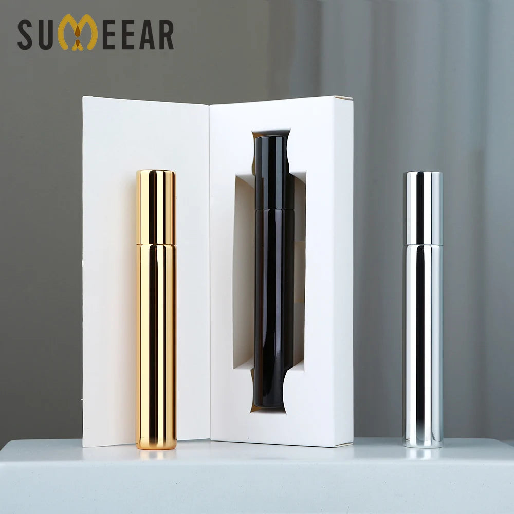 30/50PCS Electroplated Perfume Spray Bottles Set 15ml Each with Boxes Lightweight Portable Design for Outdoor Carrying