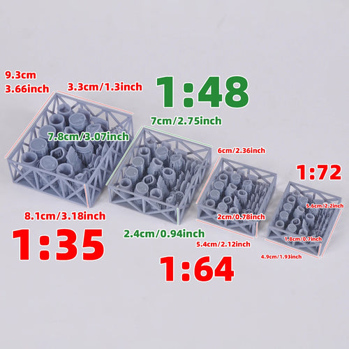 1/35 1/48 1/64 1/72 Scale Model Kit Building Oil Drum Tank Oil Can Diorama Models Suits for Car Tank Armored Vehicle Airplane