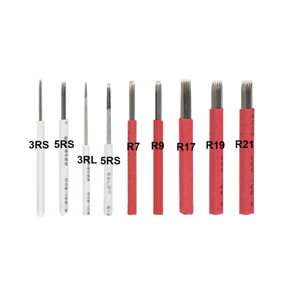 10pcs/bag Tattoo Permanent Round Blade Microblading 3R 5R F7 F19 R21 TMicroblading Needles for Manual Pen Shading Fog Eyebrow