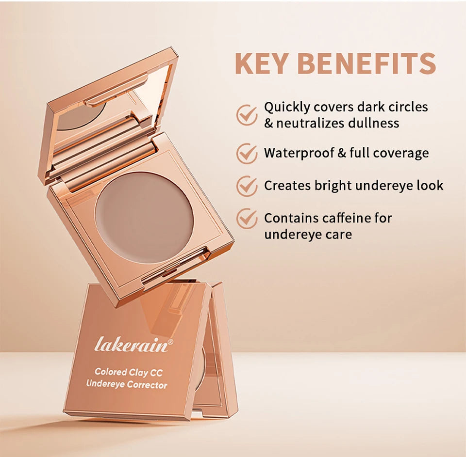 Eye Concealer Corrector With Brush Moisturizing Natural Foundation Long Lasting Waterproof Cover Dark Circles Under Eye Makeup