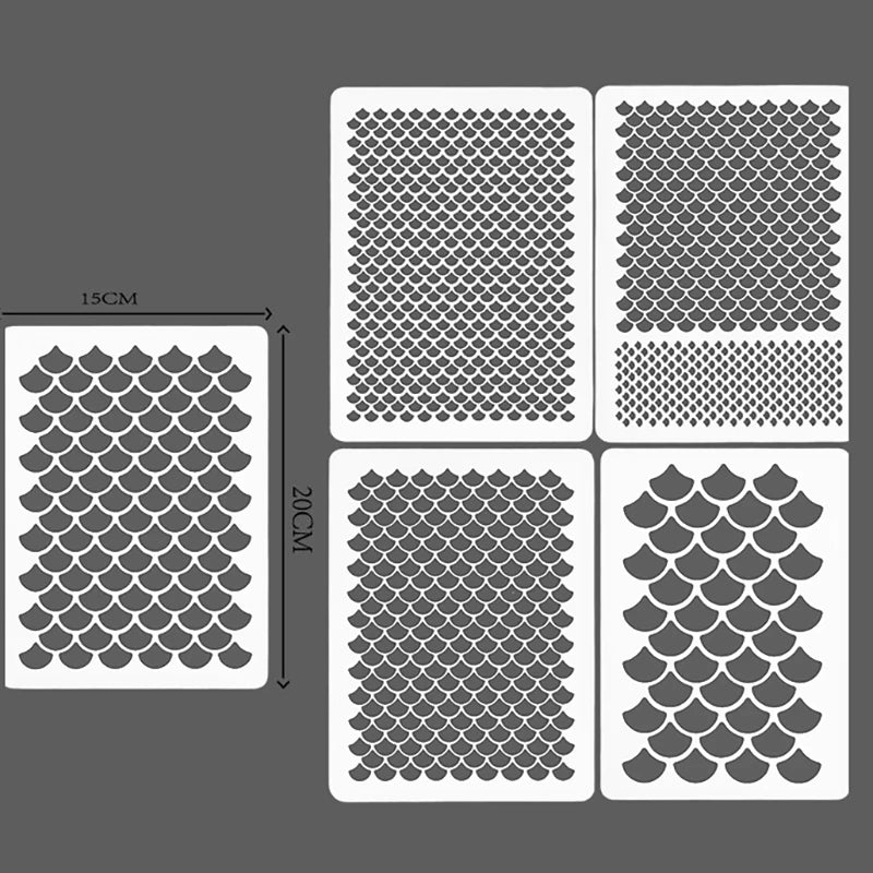 1Set Fish Scale Stencil Face Painting Templates To Draw Children Makeup Stencils Reusable Facial Drawing Stencil