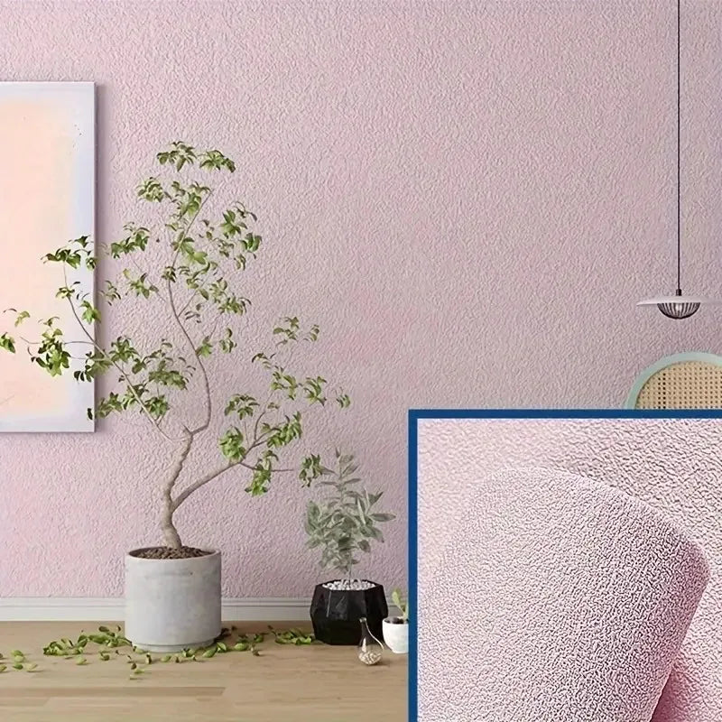 3D DIY Thicken Waterproof Mildew Proof Self-adhesive Insulation Wallpaper Linen Plain Color Stickers Renovation Wall Stickers