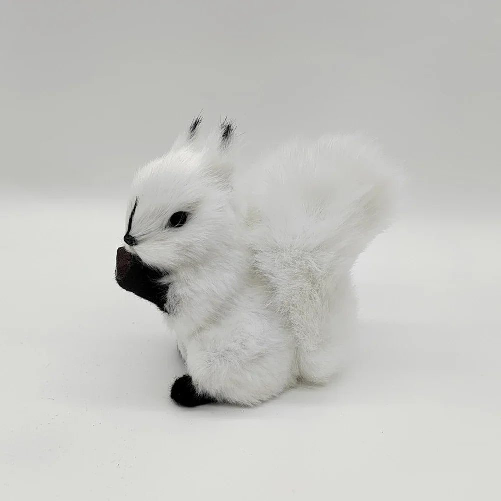1Pc Mini Artificial Squirrel Figurines Miniatures Plush Simulation Squirrel Ornaments Fake Animal Christmas Table Decorations