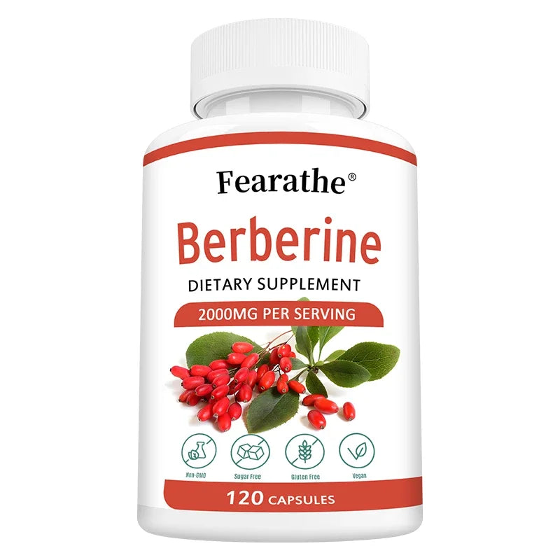 Berberine HCl 2000mg Capsules, Supports Cardiovascular Health, Digestion, Immune Function, Energy, Antioxidant & Anti-Aging