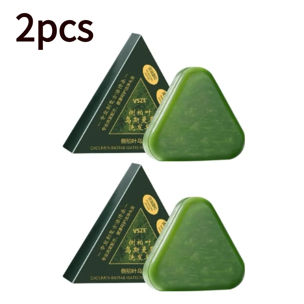 1/2/3/4/5/10pcs Natural Cacumen Platycladi Usma Grass Shampoo Bar Traditional Cold-Processing Silicone-Free Hair Care Soap