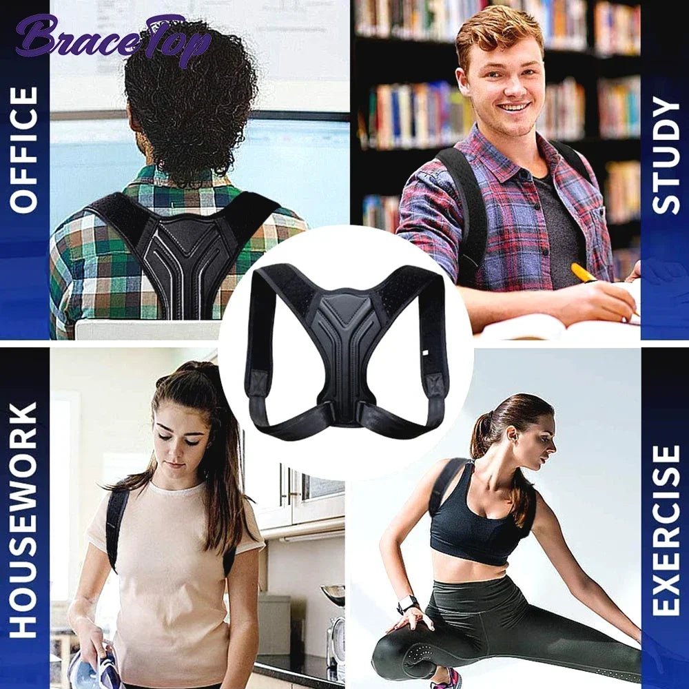 Adjustable Back Shoulder Posture Corrector Belt Clavicle Spine Pain Relief Support Reshape Your Body Home Office Back Neck Brace