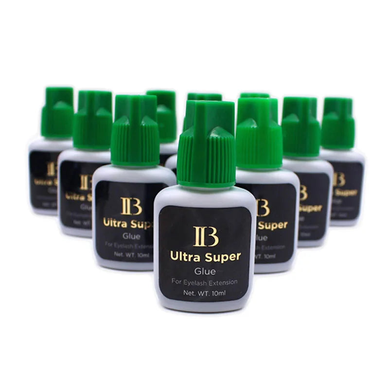 10 Bottles Black False Eyelashes Glue IB Ultra Super Glue Individual Fast Drying Glue for Eyelash Extensions 5ml/10ml