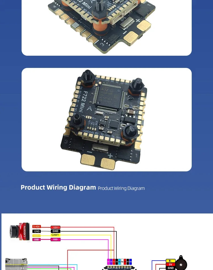 DAKEFPV F7 MINI Flight Stack F7 MINI Flight Controller 55A/60A/70A Mini ESC 20x20mm for FPV Drone