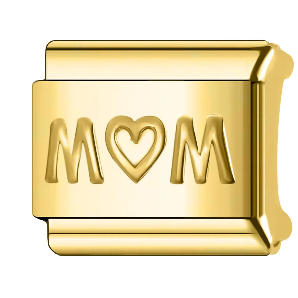 Trusta 2024 Fashion Shiny Golden Colour Charm Italian Links 9mm Bracelet Stainless Steel for Women DIY Jewelry Wholesale N009