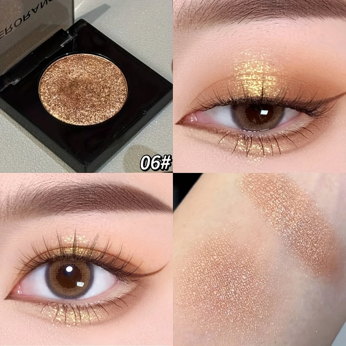 Herorange Pearl Eyeshadow Fine Shimmer Pigmented Non Clumping Brightening Highlight Beginner Friendly