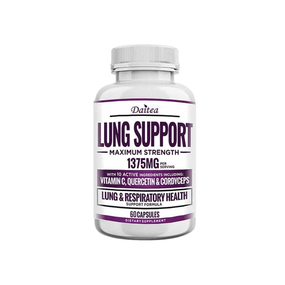 Lung Support Supplement for Lung Cleanse & Detox, with Quercetin Bromelain Vitamin C & Cordyceps for Lung, Respiratory Support