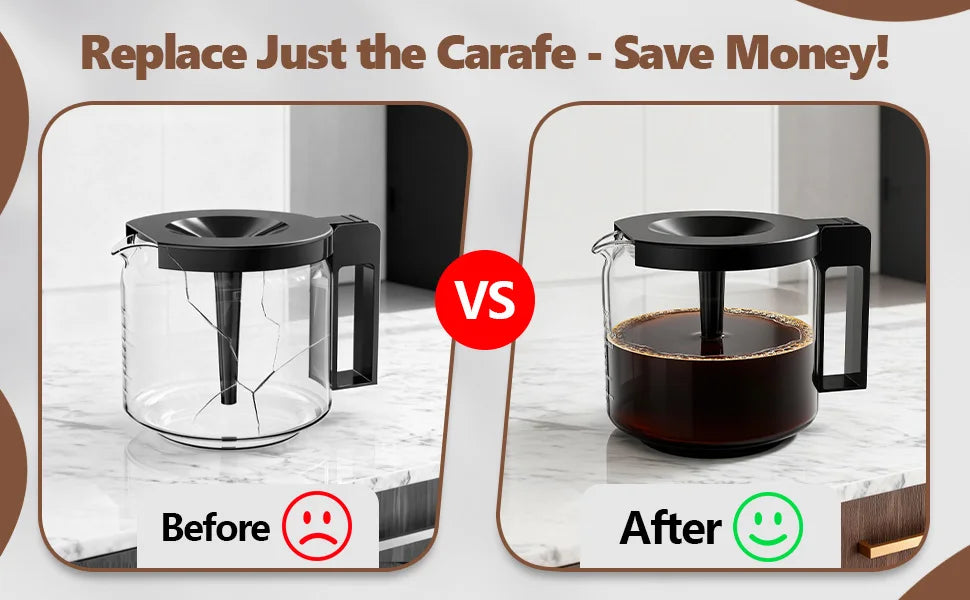 For Technivorm 89830,Moccamaster KBG, KBGV & CDG KBG Coffee Machine Replacement Pot Coffee Maker Accessories Glass Pot 1.25L