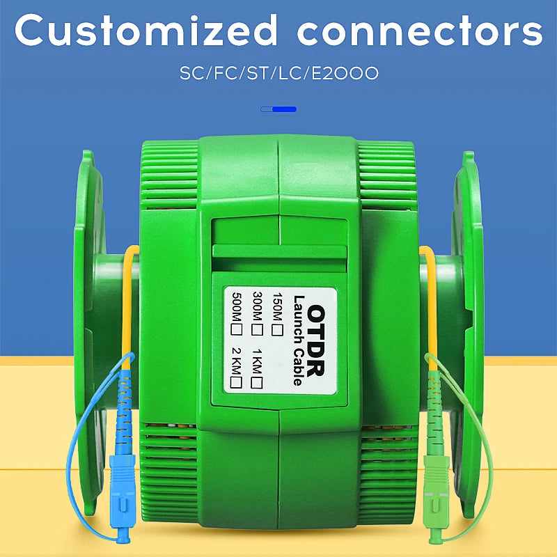 AUA-20 Single Mode 1KM OTDR Launch Cable Fiber Optic Testing Extension Cable SC/FC/ST/LC(A/UPC) Fiber Ring Dead Zone Eliminator